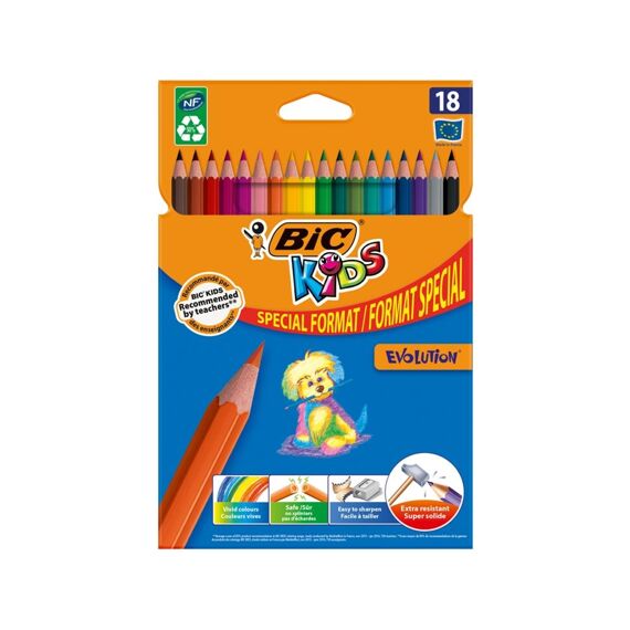 Bic Kids Evolution Ecolutions Potloden Etui 18 Stuks