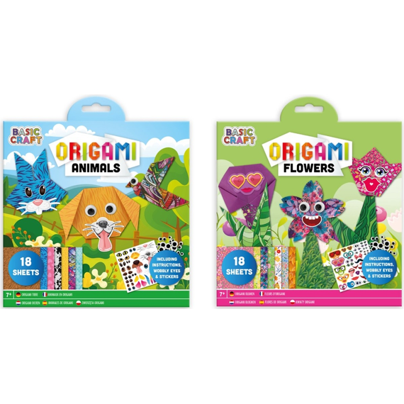 Origami Bloemen/Dieren 18 Vellen Incl Stickers