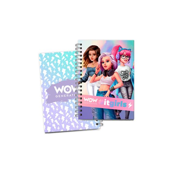 Wow Generation Notitieboek A5 Hard Cover Wire-O Met Stickervel