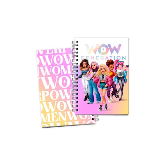 Wow Generation Notitieboek A5 Hard Cover Wire-O Met Stickervel