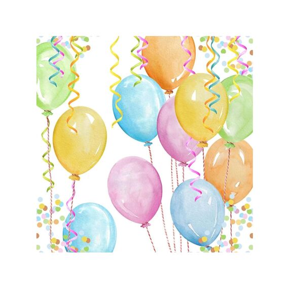 Ppd Baloon Party Servetten 33X33Cm - 20 Stuks
