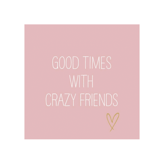 Ppd Crazy Friends Rose Servetten 33X33Cm - 20 Stuks