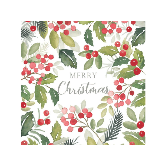 Ppd Merry Berries White Servetten 25X25Cm 20 Stuks
