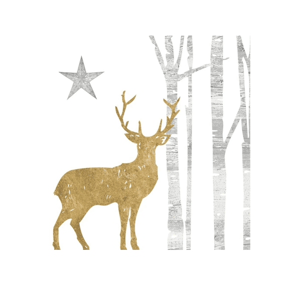 Ppd Mystic Deer Gold Servetten 25X25Cm - 20 Stuks