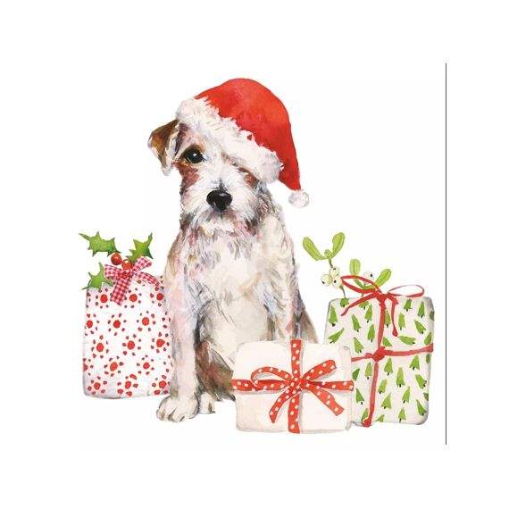 Ppd Christmas Pup Servetten 25X25Cm 20 Stuks