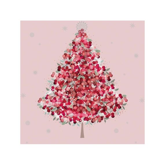 Ppd Christmas Tree In Rose Servetten 33X33Cm - 20 Stuks