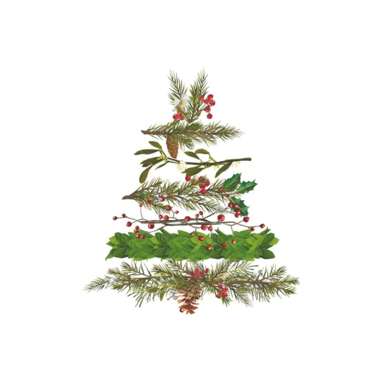 Ppd Christmas Arbor Servetten 33X33Cm 20 Stuks