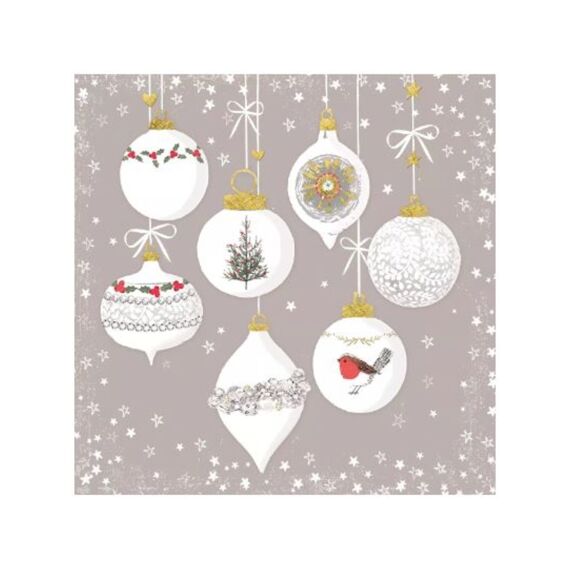 Ppd Ornaments And Snow Servetten 33X33Cm - 20 Stuks