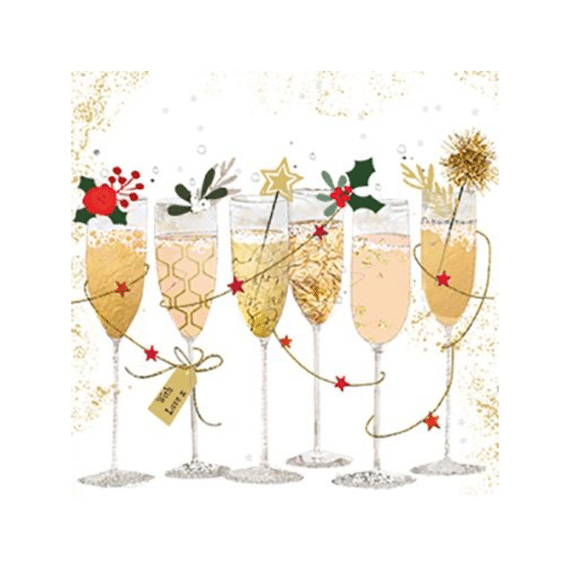 Ppd Champagne Glasses Servetten 33X33Cm - 20 Stuks