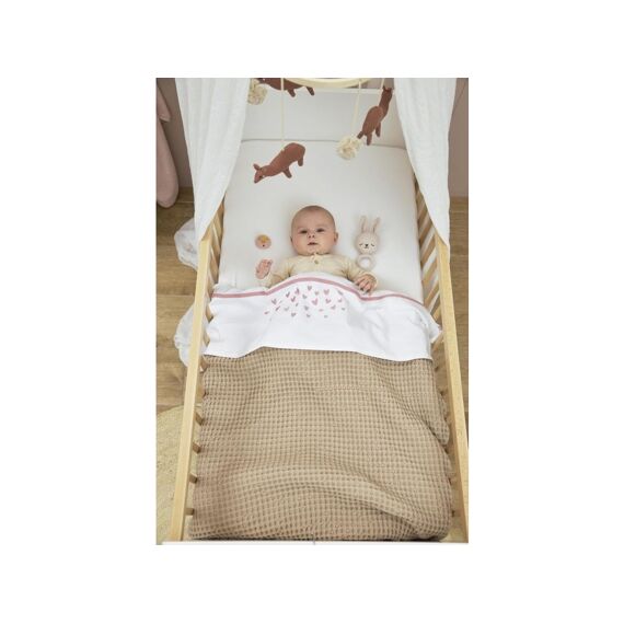 Meyco Baby Wafel Teddy Ledikantdeken 100X150Cm Sand