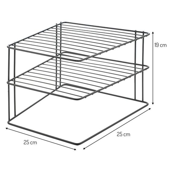 Quick Box Smart Kitchen Palio Lava Touch Therm Zwart Hoekrek 2 Etages Voor Borden 25X25X19Cm