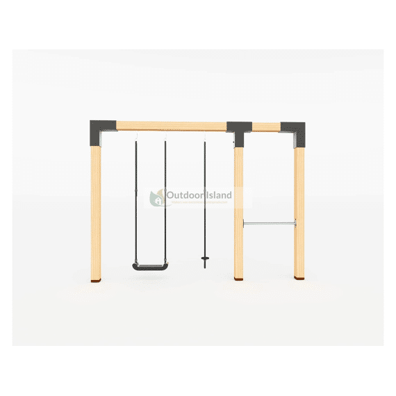 Premium Schommel Anna 300cm 3 Schommelhaken Met Duikelstang 90cm Rvs