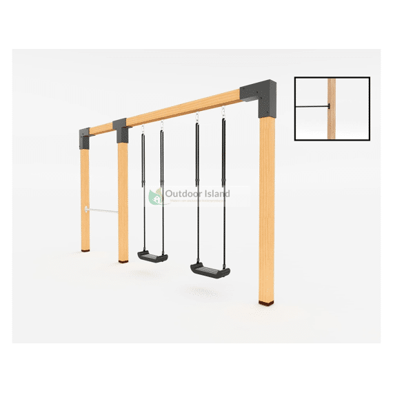 Premium Schommel Anna 400cm 4 Schommelhaken Met Duikelstang 125cm Antraciet