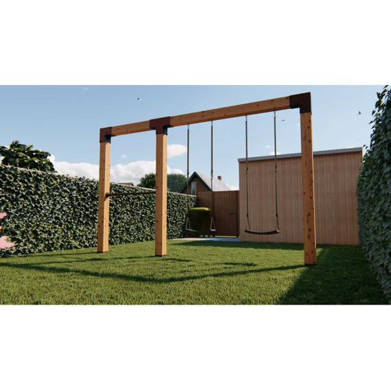 Premium Schommel Anna 400cm 4 Schommelhaken Met Duikelstang 125cm Rvs