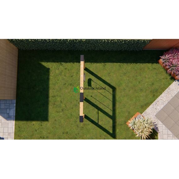 Premium Schommel Anna 400cm 4 Schommelhaken Met Duikelstang 125cm Rvs
