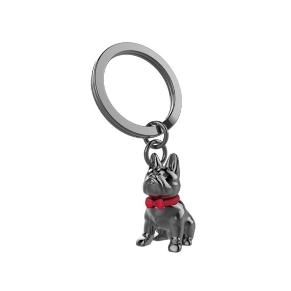 Metalmorphose Sleutelhanger Bulldog Met Rood Strikje