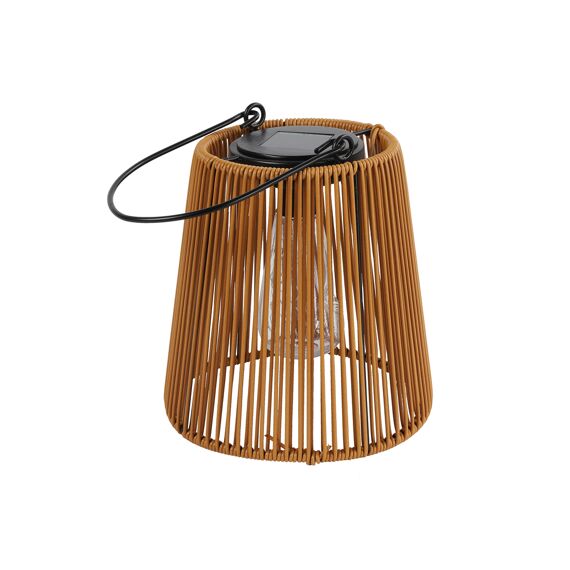 Lantaarn Led Solar Rond Luana L Naturel L19B21,5H21,5Cm