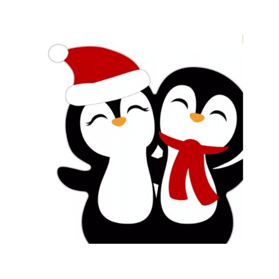 Duni Servet 33X33Cm 20 Stuks Silhouettes - Penguin Santas