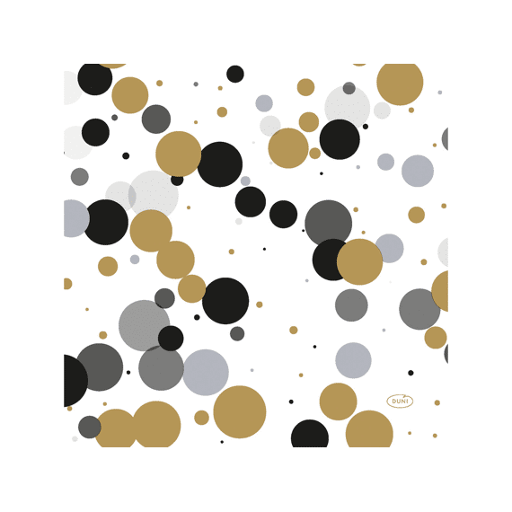 Duni Servet 33X33Cm 20 Stuks Festive Bubbles Black