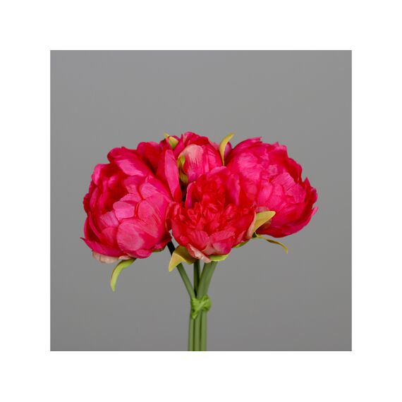 Peony Bouquet 5 Bloemen 25Cm Fuchsia