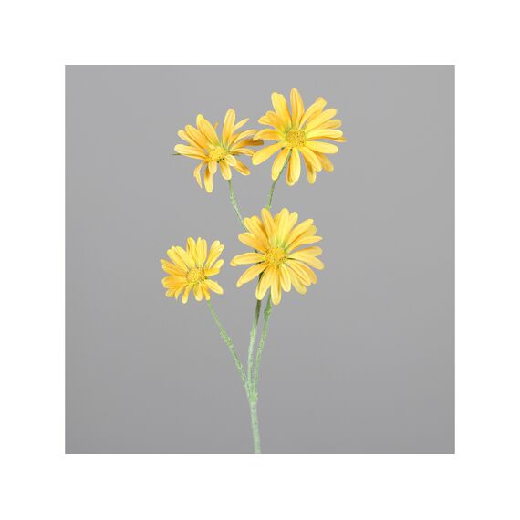 Daisy Spray Met 4 Bloemen 63Cm Geel