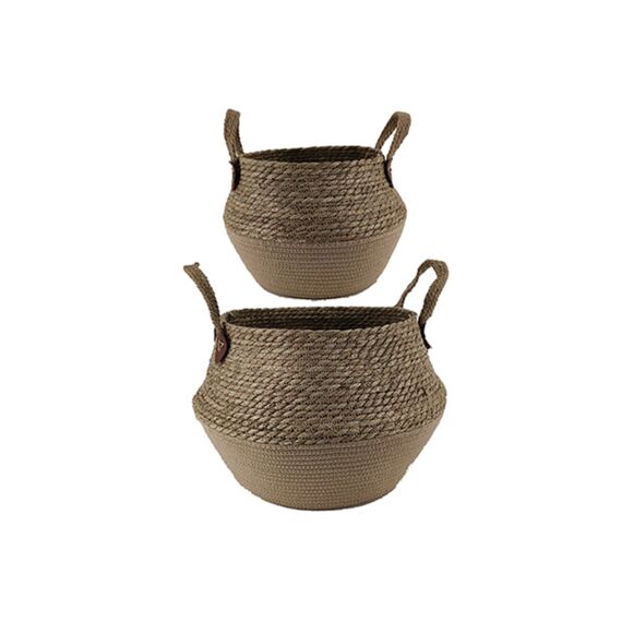 Basket Jardim W/Handle S 26Cm Beige