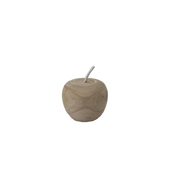 Deco Apple Wood Natural 12X12X14Cm