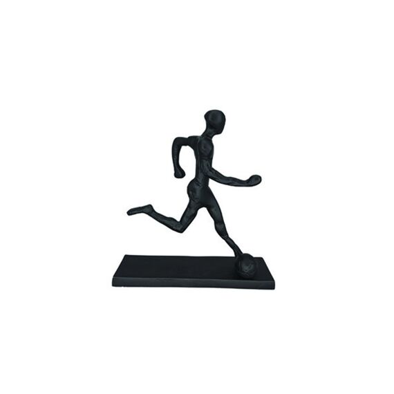 Deco Man W/Football Black 21X8X23Cm