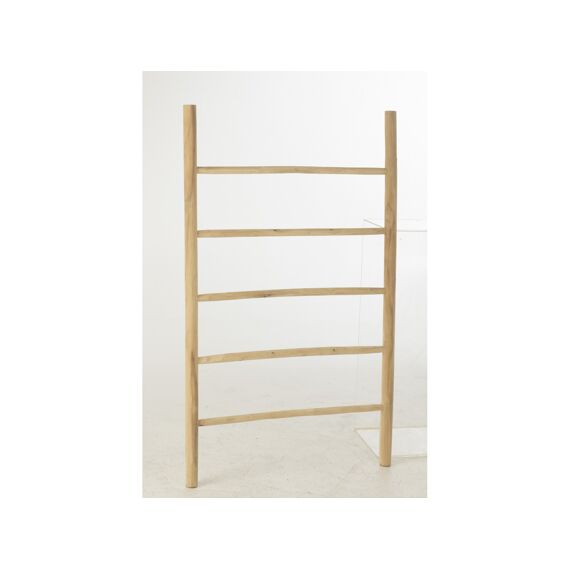 Ladder 5 Steps Teak Wood Nat 90X6X150Cm