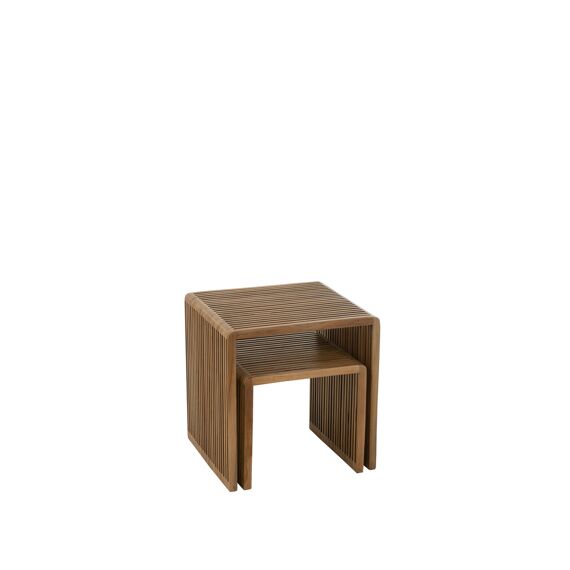 Koffietafel Kubus Recht Teak Naturel Large 50X45X50Cm