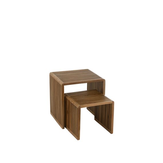 Koffietafel Kubus Recht Teak Naturel Small 40X40X35Cm