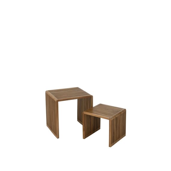 Koffietafel Kubus Recht Teak Naturel Small 40X40X35Cm