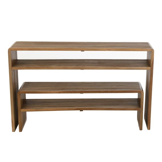 Console Schap Recht Teak Naturel - Small - 118X30X40Cm