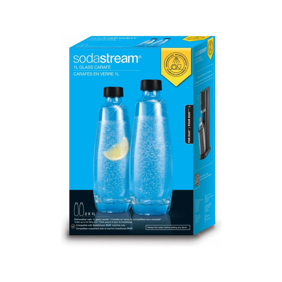 Sodastream Flessen Duo Pack Glazen Karaffen