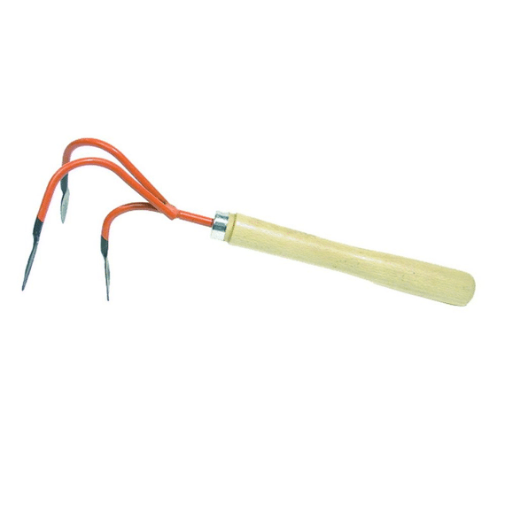 Avr-Tools Cultivator 3 Tanden Handvat In Hout  12.5Cm