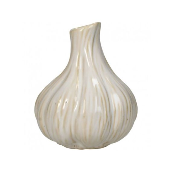 Vase Garlic Fine Earthenware White 10X9.7X11.1Cm