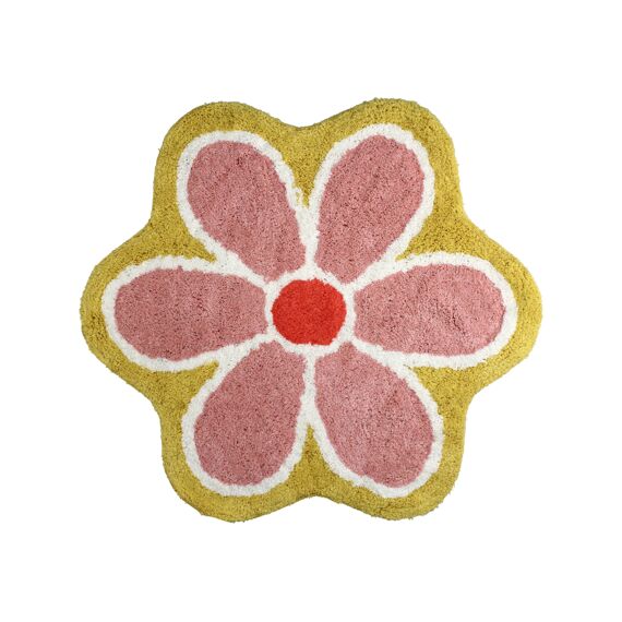 Bath Mat Flower Cotton Multi 70X70Cm