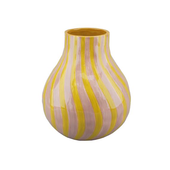 Vase Stripe Dolomite Multi 16.8X16.8X19.6Cm