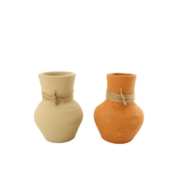 Fles Met Touw Terracotta 7X7X9Cm Assortiment Prijs Per Stuk