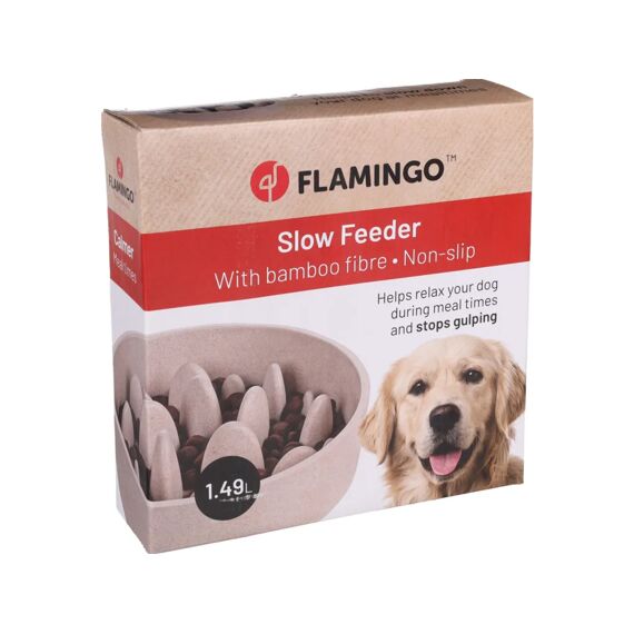 Flamingo Eetpot Slow Feeder Greni Rond Beige Dia 21,5Cm 1490Ml