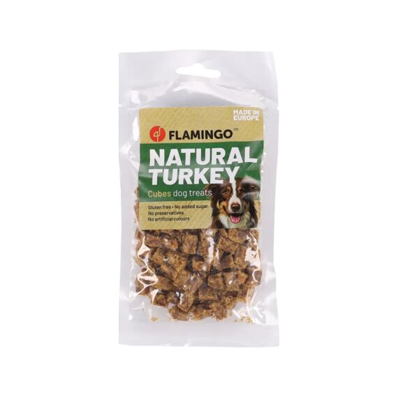 Flamingo Nature Snack Kalkoen Blokjes 80G