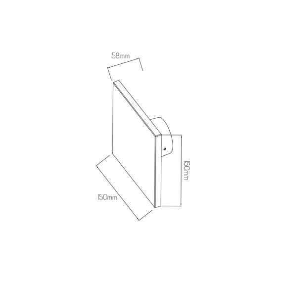 Fantasia Eclipse Wandlicht Zwart Vierkant 8W Ip66