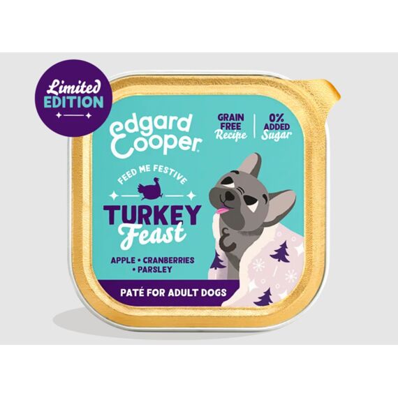 Edgard & Cooper Dog Adult Pate Cup Festive Turkey 150G