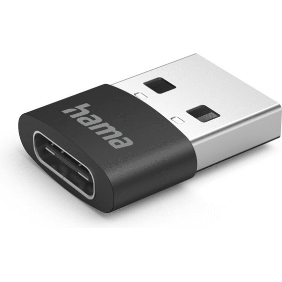 Hama Adapter Usb-A Plug Naar Usb-C Jack 3St Zwart
