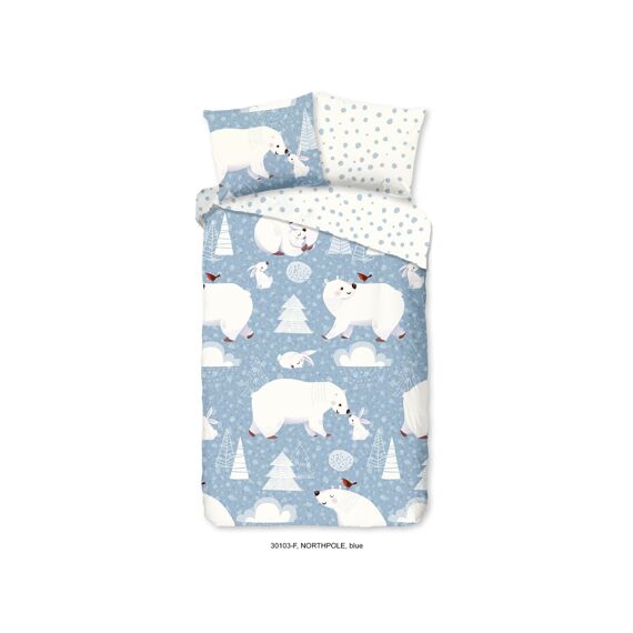 Dekbedovertrek Flanel Kids Good Morning 30103 Blauw 140X200