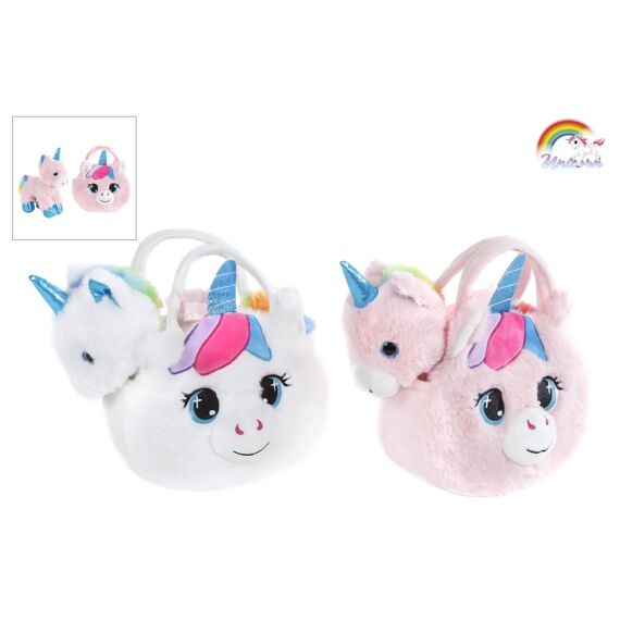 Unicorn Pluche In Tasje 20Cm 2Ass.