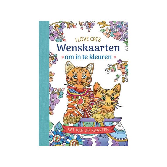 Wenskaarten Om In Te Kleuren - I Love Cats