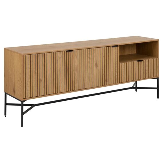 Jaipur Dressoir Wilde Eik Onderstel Mat Zwart Staal 180X40X70Cm