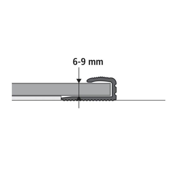 Eindprofiel Laminaat Zwart 6-9X950Mm