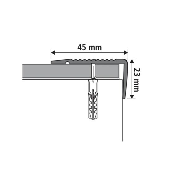 Trapprofiel Rvs 45X23X950Mm